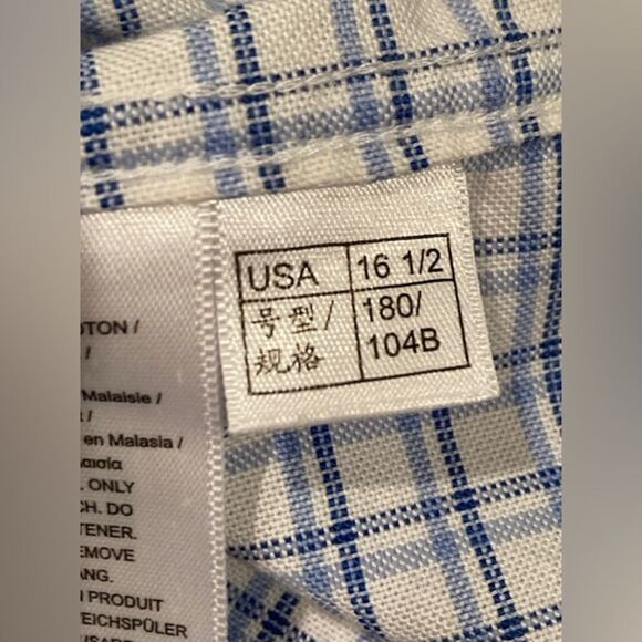 Brooks Brothers Men’s Madison Long Sleeve Button Down Shirt Blue White Checkered - Picture 4 of 11